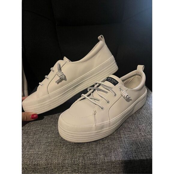 Sperry Women's Crest Vibe Leather Platform Sneakers. Size 9.5 - Picture 2 of 6